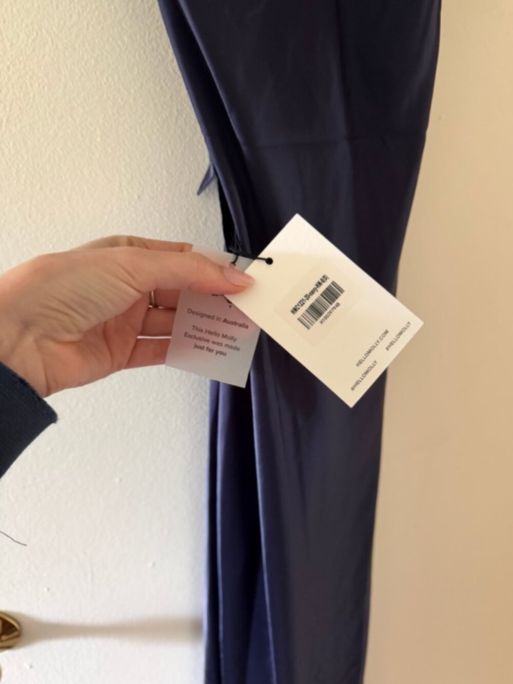 NWT Hello Molly Navy Formal Maxi Dress Low Cut Bridesmaid Size Small Prom - Picture 3 of 4